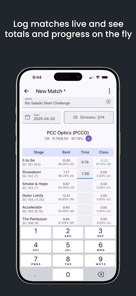 New match screen